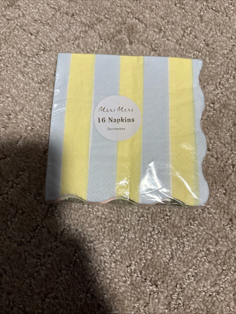 Meri Meri 2 Packs 16 Napkins 10x10 Stripes Pastel  Easter